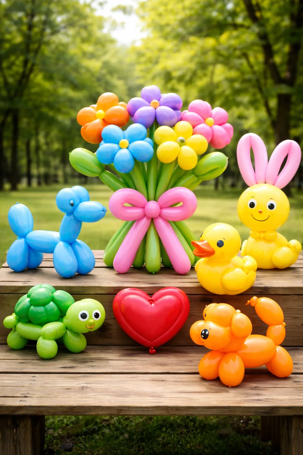 Colorful balloon art creations